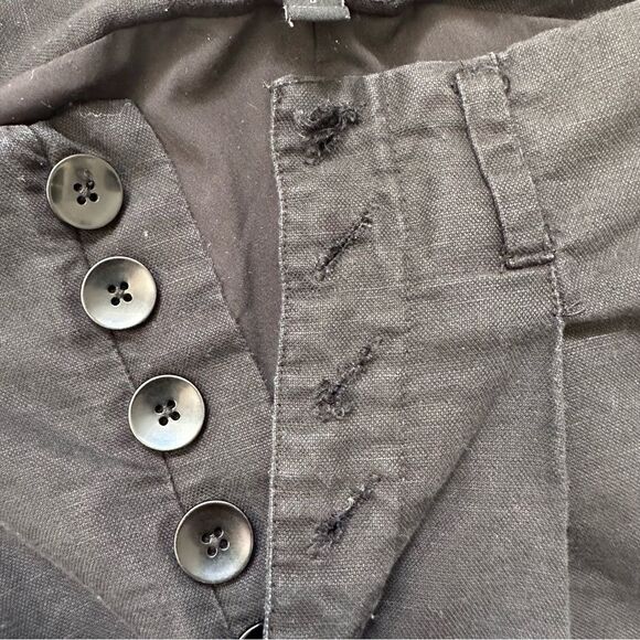 Frank & Oak High Waisted Linen Tencel Blend Crop Pant Black Sz 0 - Picture 13 of 13